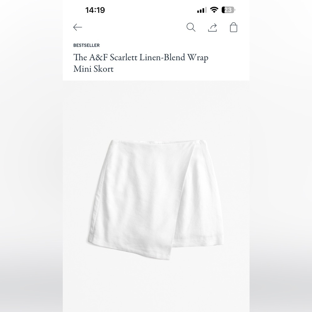 Abercrombie Scarlett Linen-Blend Wrap Mini Skort (Brand New)
